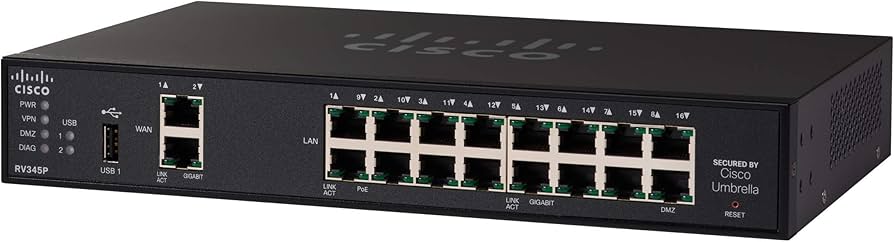 Cisco RV345P Dual WAN PoE VPN Router